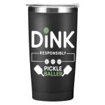 CQM Pickleball Gifts for Men Women -20 oz Insulated Tumbler Cups with Lid, Pickle Ball Dink Responsibly - Christmas Birthday Gifts for Pickleball Lovers Player Coach Vacuum Insulated Tumbler