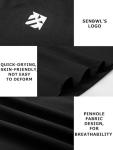 SENBWL Mens Moisture Wicking T-Shirts Dry Fit Short Sleeve Athletic Breathable Pinhole Running Tennis Gym Sport Workout Pickleball Shirts for Men with Pocket 8363 Black XXL