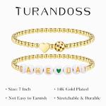 Turandoss Gold Sport Bracelets for Women - Dainty 14K Gold Plated Pickleball Bracelets for Women Trendy Personalized Pickleball Charm Bracelet Jewelry Gifts for Team Coach Players Birthday Gifts