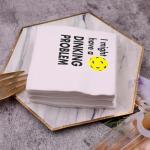 VOWFOO Funny Pickleball Quote Cocktail Napkins 50Pcs Pickleball Paper Disposable Napkins for Pickleball Players Party Table Decorations 5 x 5 Two-ply (Dinking Problem)