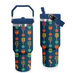 30 oz Tumbler with Handle Flip Straw Leak Proof - Pickleball Mug 30oz Tumbler Travel Coffee Mug with Handle - Birthday Gifts for Women Men Pickleball Lovers Players 30 Ounce Stainless Steel Cup