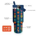 30 oz Tumbler with Handle Flip Straw Leak Proof - Pickleball Mug 30oz Tumbler Travel Coffee Mug with Handle - Birthday Gifts for Women Men Pickleball Lovers Players 30 Ounce Stainless Steel Cup