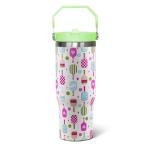 qwpmvhsak 30 Oz Pickleball Flip Tumbler With Handle, Lid & Straw - Insulated Travel Mug, Pickleball Gifts for Women Men