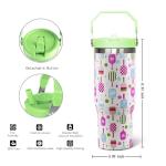 qwpmvhsak 30 Oz Pickleball Flip Tumbler With Handle, Lid & Straw - Insulated Travel Mug, Pickleball Gifts for Women Men