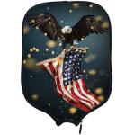 KOALEIU American Flag Custom Pickleballs Paddles Protection Personalized Pickleballs Paddle Cover with Design You Photo Text, Fits Most Rackets, 8.5x11.5 Inches