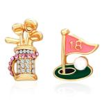 BONJOULRY Rhinestone Earrings for Women,Football ,Surfing,Tennis Ball,Pickleball,Golf,Basketball Sports Stud Earrings Trendy Dainty Gold Y2K earring Jewelry for Mom Mama Lucky Charm Game Day Rugby (Golf)