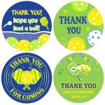 Diartpaint 80pcs Sports Ball Thank You Stickers for Boy Girl Player Pickleball Party Supply Pickle Ball Thank You Sticker Lable for Envelope Gift Bag Sports Waterproof Sticker for Birthday Baby Shower