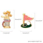 BONJOULRY Rhinestone Earrings for Women,Football ,Surfing,Tennis Ball,Pickleball,Golf,Basketball Sports Stud Earrings Trendy Dainty Gold Y2K earring Jewelry for Mom Mama Lucky Charm Game Day Rugby (Golf)