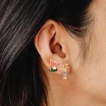 BONJOULRY Rhinestone Earrings for Women,Football ,Surfing,Tennis Ball,Pickleball,Golf,Basketball Sports Stud Earrings Trendy Dainty Gold Y2K earring Jewelry for Mom Mama Lucky Charm Game Day Rugby (Golf)