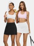 AFFOLE Golf Skirts for Women Tennis Skorts Athletic High Waisted with Pockets Inner Shorts Sport Workout Pleated Pickleball White