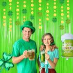 MALANKU 2PCS Lime Green Streamers Party Decorations - 3.3ft x 8.2ft Green Streamer Backdrop for Birthdays St Patrick Jungle Dinosaur Golf Soccer Pickleball Pickle Parties