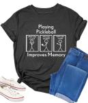Pickleball Shirts Women Pickleball Player Tshirts Gym Shirts Funny Casual Team Lover Gift Short Sleeve Tee Tops Grey
