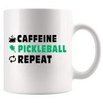Caffeine Pickleball Repeat Pickleball Gifts For Women Men Pickleball Players Mom Dad Coworker Grandpa Grandma Friends Husband Wife Coffee Lovers Ceramic Mug 11 oz White