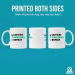 Caffeine Pickleball Repeat Pickleball Gifts For Women Men Pickleball Players Mom Dad Coworker Grandpa Grandma Friends Husband Wife Coffee Lovers Ceramic Mug 11 oz White
