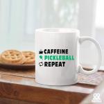 Caffeine Pickleball Repeat Pickleball Gifts For Women Men Pickleball Players Mom Dad Coworker Grandpa Grandma Friends Husband Wife Coffee Lovers Ceramic Mug 11 oz White