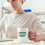 Caffeine Pickleball Repeat Pickleball Gifts For Women Men Pickleball Players Mom Dad Coworker Grandpa Grandma Friends Husband Wife Coffee Lovers Ceramic Mug 11 oz White