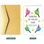 Chenive Funny Pickleball Birthday Card for Men Women, Hilarious Sport Themed Birthday Pun Card for Him Her, Dinking Of You On Your Birthday