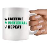 Caffeine Pickleball Repeat Pickleball Gifts For Women Men Pickleball Players Mom Dad Coworker Grandpa Grandma Friends Husband Wife Coffee Lovers Ceramic Mug 11 oz White