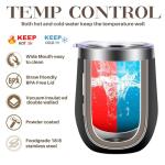 Dink Responsibly 12 oz Pickleball Wine Tumbler - Insulated Stainless Steel Tumbler with Lid for Coffee, Wine, Cocktails, Pickleball Gifts for Women, Dad & Players, Unique Tennis Gift Idea