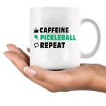 Caffeine Pickleball Repeat Pickleball Gifts For Women Men Pickleball Players Mom Dad Coworker Grandpa Grandma Friends Husband Wife Coffee Lovers Ceramic Mug 11 oz White