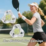 Pickleball Earrings Sterling Silver Pickleball Stud Earrings Sports Jewelry Gifts for Women Friends Players