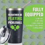 Onebttl Personalized Pickleball Gifts, Pickleball Accessories, Initial Birthday Gifts, Insulated 20oz Stainless Steel Travel Tumbler with Straw and Lid (Initial D)