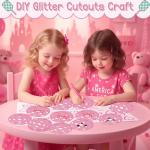 Glitter Pickleball Cutouts - 100Pcs Pink Sport Ball Bulletin DIY Paper Cuts Party Decoration Pickleball Shaped Glitter Paper Cutouts for Girls Player Sport Party Supplies Birthday Classroom Wall Decor