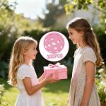 Glitter Pickleball Cutouts - 100Pcs Pink Sport Ball Bulletin DIY Paper Cuts Party Decoration Pickleball Shaped Glitter Paper Cutouts for Girls Player Sport Party Supplies Birthday Classroom Wall Decor