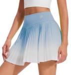 AFZ Women Pleated Tennis Skirt with Pocket Shorts High Waisted Pickleball Golf Skirts Athletic Skorts Blue
