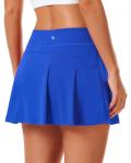 Stelle Women Tennis Skirt Golf Skorts Athletic High Waisted with Pockets Inner Shorts Sport Workout Pleated Pickleball(Sapphire,XS)