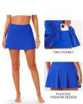 Stelle Women Tennis Skirt Golf Skorts Athletic High Waisted with Pockets Inner Shorts Sport Workout Pleated Pickleball(Sapphire,XS)