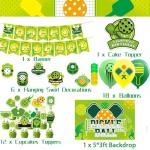 Pickleball Birthday Party Decorations Pickleball Party Supplies Includes Pickball Birthday Banner Backdrop Hanging Swirls Cake Cupcake Toppers Balloons for Pickball Party Favor Decorations
