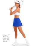 Stelle Women Tennis Skirt Golf Skorts Athletic High Waisted with Pockets Inner Shorts Sport Workout Pleated Pickleball(Sapphire,XS)