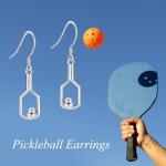 YAFEINI Pickleball Earrings Sterling Silver Pickleball Paddle and Ball Earrings Pickleball Jewelry for Women Pickleball Lovers Gifts