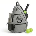 Claycosports Personalized Pickleball Bag - Padel Backpack, Reversible Sling Bag for Women Men, Paddle Holder (Gray)