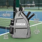 Claycosports Personalized Pickleball Bag - Padel Backpack, Reversible Sling Bag for Women Men, Paddle Holder (Gray)