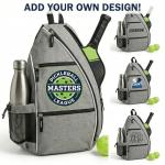 Claycosports Personalized Pickleball Bag - Padel Backpack, Reversible Sling Bag for Women Men, Paddle Holder (Gray)