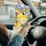 Bofemgt Pickleball Gifts for Women,Daisy Pickleball Tumbler Vacuum Insulated Stainless Steel Coffee Travel Mugs Water Bottle for Pickleball Lovers 20oz