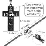 BECKWJE Sport Necklace for Men Pickleball Necklace Stainless Steel Cross Pendant Father's Day Gifts for Men Pickleball Fans Bible Verse 4:13