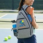 Claycosports Personalized Pickleball Bag - Padel Backpack, Reversible Sling Bag for Women Men, Paddle Holder (Gray)