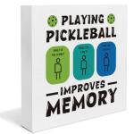 Funny Pickleball Decor, Pickleball Gift Idea for Player Coach Dad Mom Uncle Aunt Friends Coworkers, Wooden Sign Decor for Desk Shelf