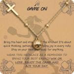 BydGxy Sideways Cross Necklace for Teen Girls Women, 14K Gold Plated Dainty Pickleball Jewelry Gifts, Christian Sports Stuff Mom Coach Team Party Essentials Accessories, Adjustable Chain