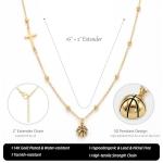 BydGxy Sideways Cross Necklace for Teen Girls Women, 14K Gold Plated Dainty Pickleball Jewelry Gifts, Christian Sports Stuff Mom Coach Team Party Essentials Accessories, Adjustable Chain