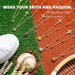 BydGxy Sideways Cross Necklace for Teen Girls Women, 14K Gold Plated Dainty Pickleball Jewelry Gifts, Christian Sports Stuff Mom Coach Team Party Essentials Accessories, Adjustable Chain