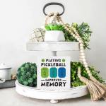 Funny Pickleball Decor, Pickleball Gift Idea for Player Coach Dad Mom Uncle Aunt Friends Coworkers, Wooden Sign Decor for Desk Shelf