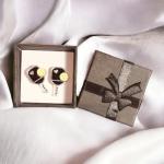 Pickleball Earrings, Handcrafted Studs (Black)