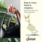 Sonix Keychain Case Compatible with Apple AirTag | Protective AirTag Cover Keychain | Checkmate Green Pickleball Paddle | Pickleball Green