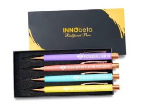 InnoBeta Pickleball Gifts for Women, Gifts for Pickleball Lovers, Ballpoint Pen Set of 4, Perfect for Birthday, Christmas