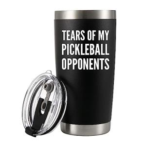 Panvola Tears of My Pickleball Opponents Tumbler Sports Player Gifts For Dad Mom Grandpa Grandma Vacuum Insulated Stainless Steel Tumbler With Removable Lid And Straw (20 oz)