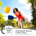 Maustic Pickleball Gifts for Women, Pickleball Queen Mug, Gifts for Pickle Ball Lovers Player, Pickle Ball Accessories, Gift for Christmas Mothers Day Birthday